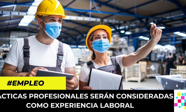 Prácticas profesionales serán consideradas como experiencia laboral