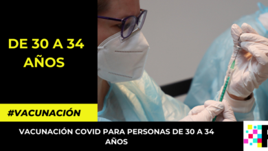 vacunación Covid para personas de 30 a 34 años