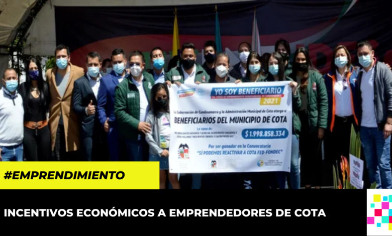 Emprendedores del municipio de Cota recibieron incentivos económicos a través del FONDEC