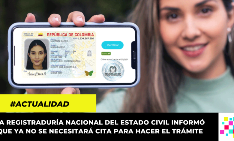 Desde el 1 de septiembre, colombianos podrán hacer la actualización de su cédula digital sin cita