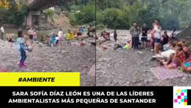 Con megáfono en mano: niña pide a turistas cuidar el medio ambiente