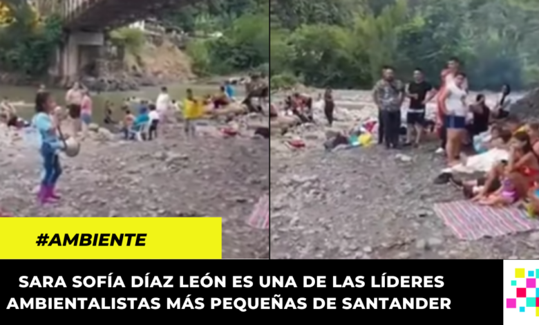 Con megáfono en mano: niña pide a turistas cuidar el medio ambiente