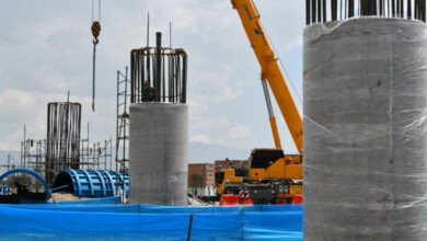 ¡Un paso más cerca! Las dos primeras columnas del viaducto de la Línea 1 del Metro ya han sido fundidas